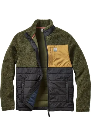 PASSENGER Born Explorer Polar-Lined Sherpa Fleece Jacket in Khaki Green