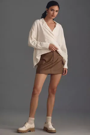 Anthropologie The Dylon Long-Sleeve Wide-Placket Top