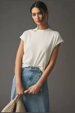 Anthropologie By Crew Neck Cap-Sleeve T-Shirt