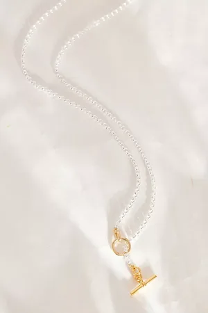 Tilly Sveaas Sterling and Gold-Plated T-Bar Chain Necklace