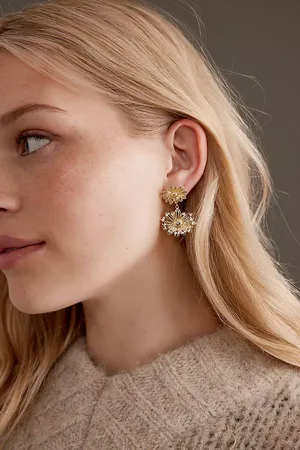 Daisy London Double Daisy Flower Earrings