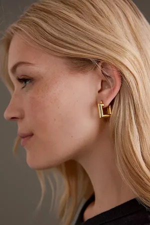 Daisy London Polly Sayer Chubby Square Hoop Earrings