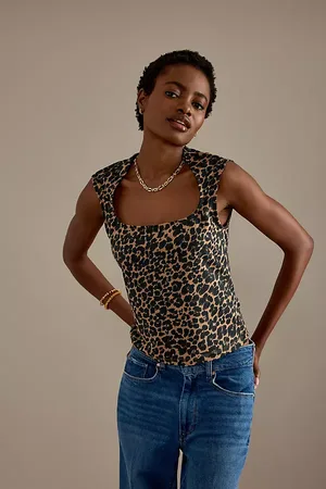 Maeve Cap-Sleeve Cut-In Knit Top