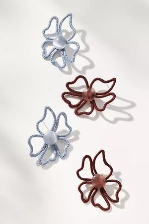 Anthropologie Bead-Center Flower Earrings
