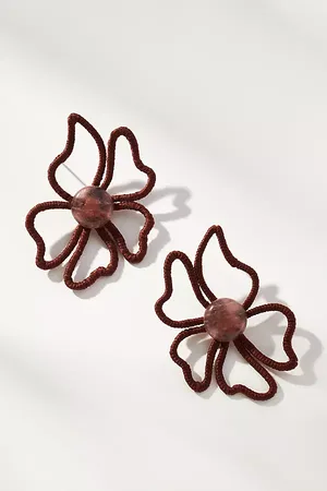 Anthropologie Bead-Center Flower Earrings