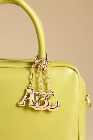 Anthropologie Bubble Letter Monogram Bag Charm