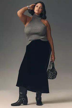 Anthropologie The Tilda Maxi Slip Skirt: Velvet Edition