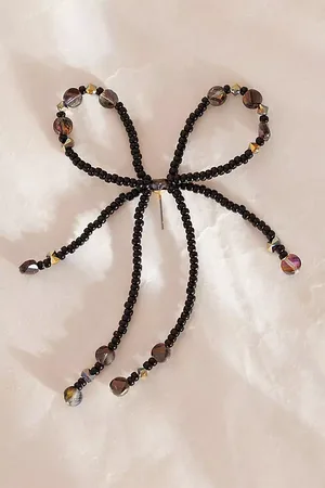 Anthropologie Statement Beaded Bow Earrings