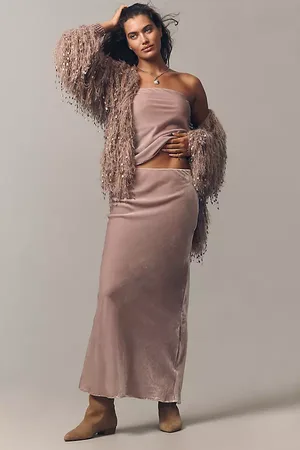 Anthropologie The Tilda Maxi Slip Skirt: Velvet Edition
