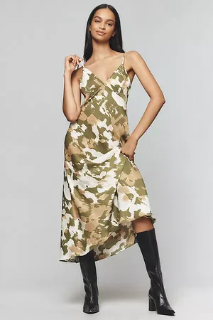 Anthropologie Sleeveless V-Neck Midi Slip Dress
