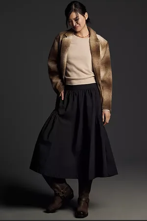 Anthropologie Drop-Waist Midi Skirt
