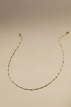 Anthropologie Gold-Plated Delicate Bead Necklace