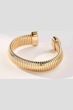 Anthropologie Pavé Ribbed Cuff Bracelet