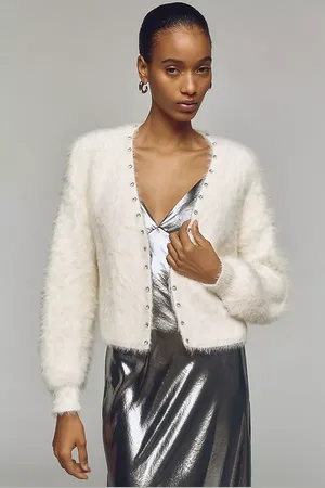 Maeve Brushed Cosy Rhinestone Cardigan