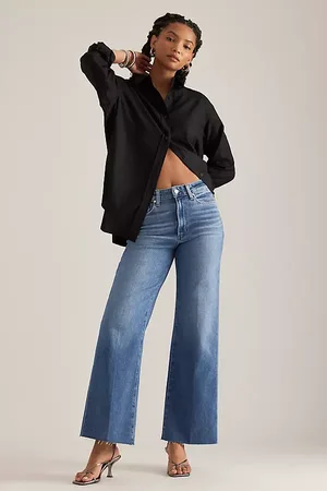 Paige Anessa Raw Hem Wide-Leg Jeans