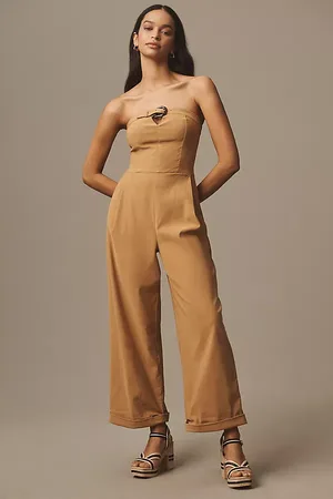 Anthropologie Strapless Crop Jumpsuit