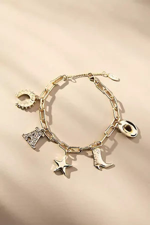 Anthropologie Western Monogram Bangle Bracelet