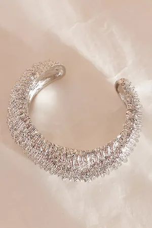 Anthropologie Textured Thick Cuff Bracelet