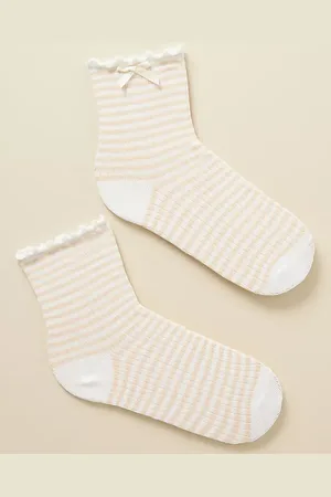 Anthropologie Striped Bow Socks