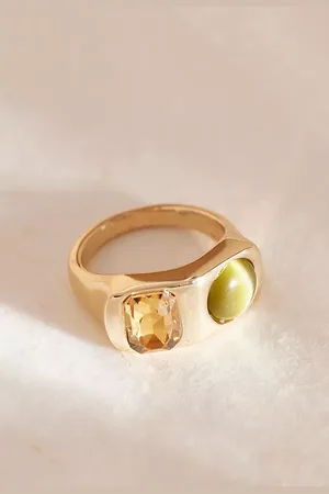 Anthropologie Gold-Plated Stone Ring