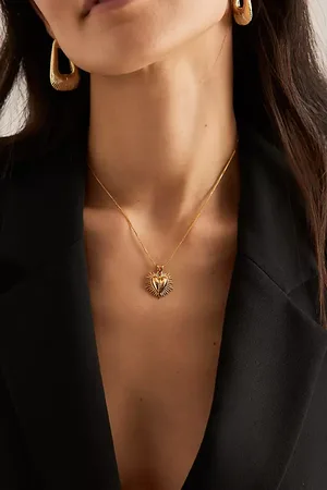 Rachel Jackson Plated Electric Deco Heart Pendant Necklace