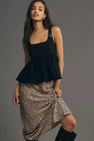 Anthropologie Buckle Racer Back Babydoll Halter Top