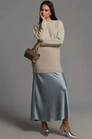 Anthropologie Long-Sleeve Twofer Jumper Slip Midi Dress