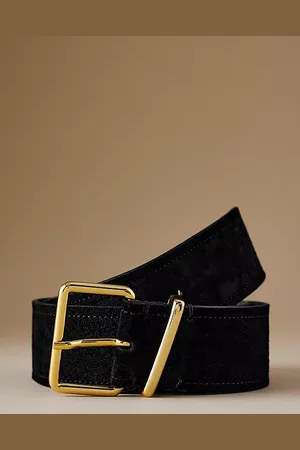 Anthropologie Suede Square Buckle Belt