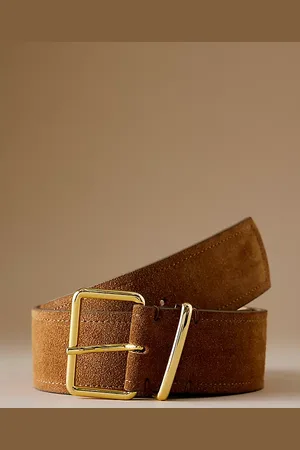 Anthropologie Suede Square Buckle Belt