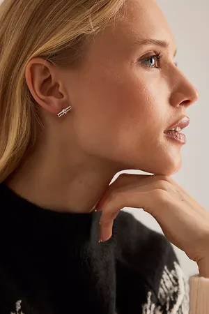 Tilly Sveaas Sterling T-Bar Stud Earrings