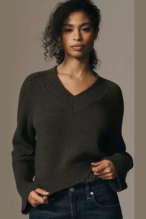 Anthropologie Bell-Sleeve V-Neck Jumper