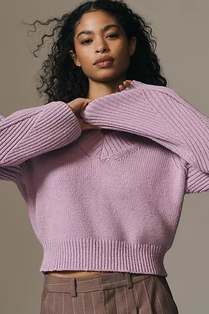 Anthropologie Bell-Sleeve V-Neck Jumper