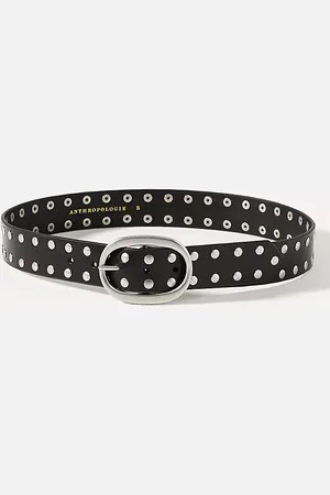 Anthropologie Studded Oval Buckle Belt