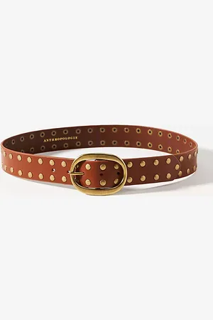 Anthropologie Studded Oval Buckle Belt