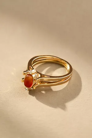 Anthropologie Stone Flip Ring