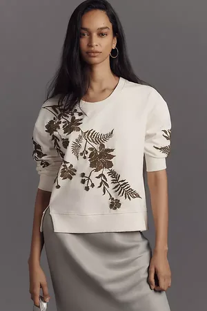 Anthropologie Fern & Flower Crew-Neck Sweatshirt