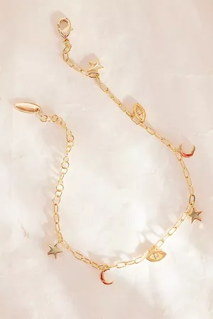 Anthropologie Plated Celestial Charm Bracelet