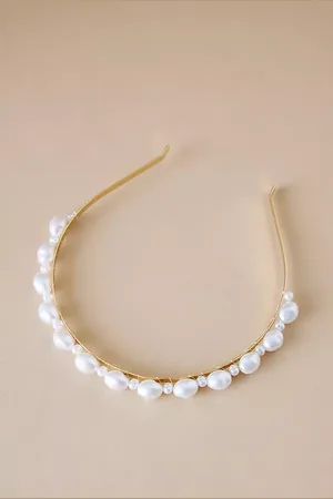 Anthropologie Pearl-Embellished Headband