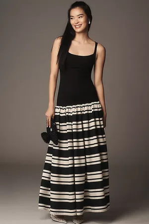 Delfi Zona Sleeveless Square-Neck Maxi Dress