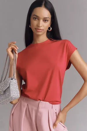 Anthropologie By Crew Neck Cap-Sleeve T-Shirt