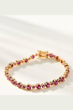 Anthropologie Gemstone Tennis Bracelet