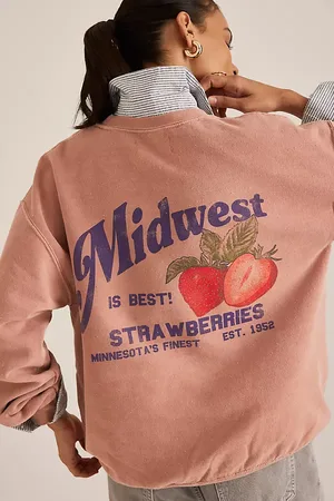 Anthropologie Strawberries Graphic Sweatshirt