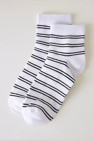 Anthropologie Ribbed Stripe Ankle Socks
