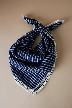 Anthropologie Checked Headscarf