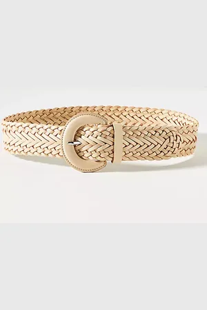 Anthropologie Leather Woven Belt