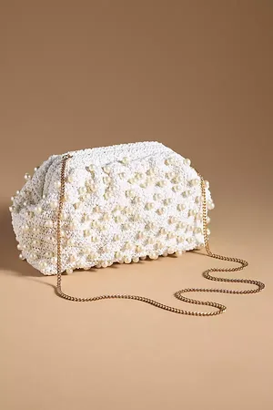 Anthropologie Beaded Crochet Clutch