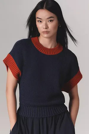 Maeve Cap Sleeve Graphic Sweater Vest