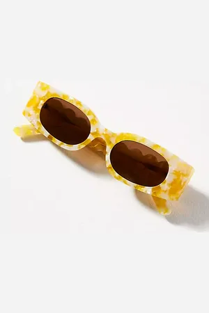 Anthropologie Rectangle Wavy Temple Sunglasses