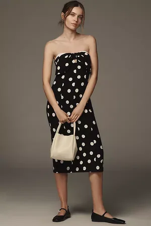 Anthropologie Strapless Bow-Front Midi Dress