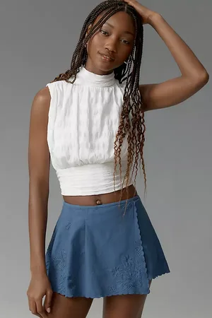 Anthropologie Asymmetrical Pleated Skort